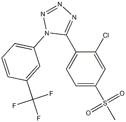 5-[2-chloro-4-(methylsulfonyl)phenyl]-1-[3-(trifluoromethyl)phenyl]-1H-1,2,3,4-tetraazole Struktur