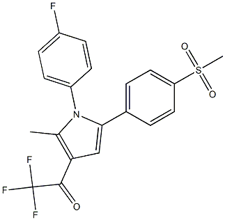 2,2,2-trifluoro-1-{1-(4-fluorophenyl)-2-methyl-5-[4-(methylsulfonyl)phenyl]-1H-pyrrol-3-yl}-1-ethanone Struktur