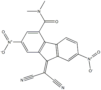 N4,N4-dimethyl-9-(dicyanomethylidene)-2,7-dinitro-9H-fluorene-4-carboxamide Struktur