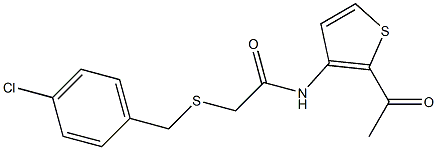 N1-(2-acetyl-3-thienyl)-2-[(4-chlorobenzyl)thio]acetamide Struktur