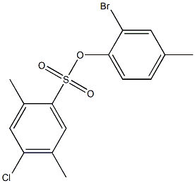 2-bromo-4-methylphenyl 4-chloro-2,5-dimethylbenzene-1-sulfonate Struktur