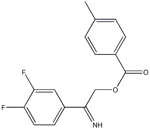 1,2-difluoro-4-{[(4-methylbenzoyl)oxy]ethanimidoyl}benzene Struktur