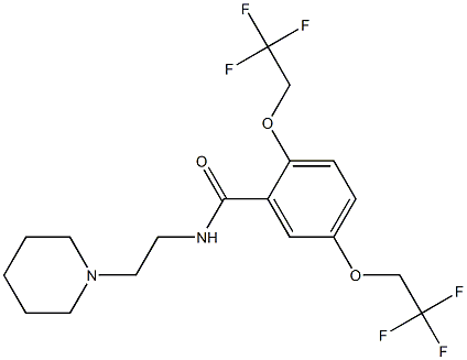 N-(2-piperidinoethyl)-2,5-bis(2,2,2-trifluoroethoxy)benzenecarboxamide Struktur