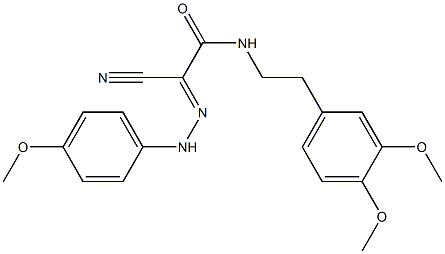 N1-(3,4-dimethoxyphenethyl)-2-cyano-2-[2-(4-methoxyphenyl)hydrazono]acetamide Struktur