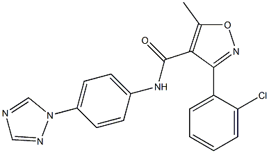 3-(2-chlorophenyl)-5-methyl-N-[4-(1H-1,2,4-triazol-1-yl)phenyl]-4-isoxazolecarboxamide Struktur