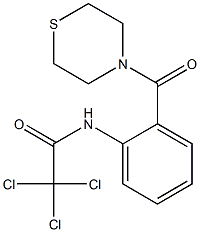 N1-[2-(1,4-thiazinan-4-ylcarbonyl)phenyl]-2,2,2-trichloroacetamide Struktur