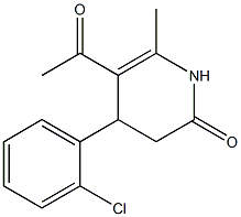 5-acetyl-4-(2-chlorophenyl)-6-methyl-3,4-dihydro-2(1H)-pyridinone Struktur