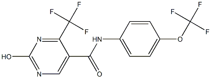 N5-[4-(trifluoromethoxy)phenyl]-2-hydroxy-4-(trifluoromethyl)pyrimidine-5-carboxamide Struktur