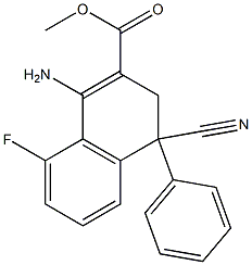 methyl 1-amino-4-cyano-8-fluoro-4-phenyl-3,4-dihydro-2-naphthalenecarboxylate Struktur