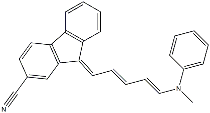 9-[5-(methylanilino)penta-2,4-dienylidene]-9H-fluorene-2-carbonitrile Struktur