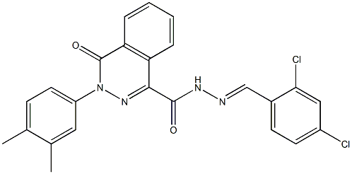 N'-[(E)-(2,4-dichlorophenyl)methylidene]-3-(3,4-dimethylphenyl)-4-oxo-3,4-dihydro-1-phthalazinecarbohydrazide Struktur