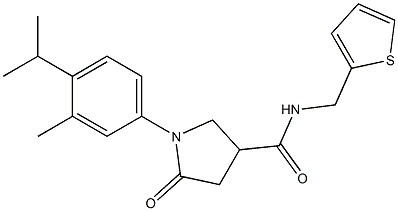 1-(4-isopropyl-3-methylphenyl)-5-oxo-N-(2-thienylmethyl)-3-pyrrolidinecarboxamide Struktur