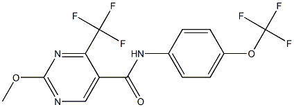 N5-[4-(trifluoromethoxy)phenyl]-2-methoxy-4-(trifluoromethyl)pyrimidine-5-carboxamide Struktur