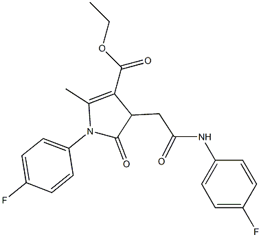 ethyl 4-[2-(4-fluoroanilino)-2-oxoethyl]-1-(4-fluorophenyl)-2-methyl-5-oxo-4,5-dihydro-1H-pyrrole-3-carboxylate Struktur