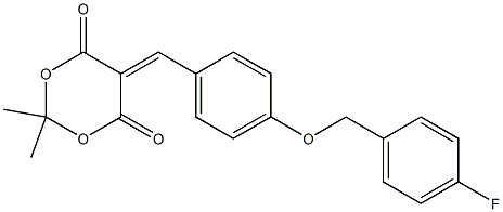 5-{4-[(4-fluorobenzyl)oxy]benzylidene}-2,2-dimethyl-1,3-dioxane-4,6-dione Struktur