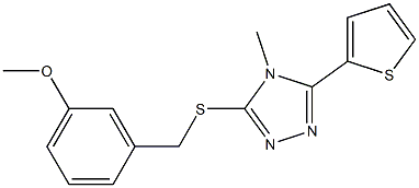 methyl 3-({[4-methyl-5-(2-thienyl)-4H-1,2,4-triazol-3-yl]sulfanyl}methyl)phenyl ether Struktur