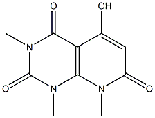 5-hydroxy-1,3,8-trimethyl-1,2,3,4,7,8-hexahydropyrido[2,3-d]pyrimidine-2,4,7-trione Struktur