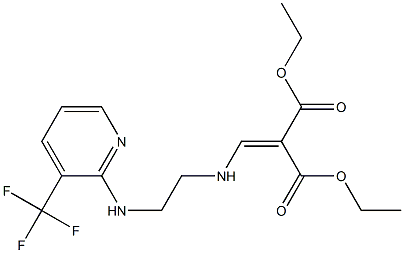 diethyl 2-{[(2-{[3-(trifluoromethyl)-2-pyridyl]amino}ethyl)amino]methylidene}malonate Struktur