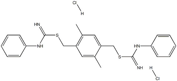 4-({[anilino(imino)methyl]thio}methyl)-2,5-dimethylbenzyl anilinomethanimidothioate dihydrochloride Struktur