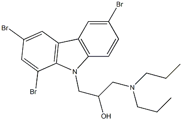 1-(dipropylamino)-3-(1,3,6-tribromo-9H-carbazol-9-yl)propan-2-ol Struktur