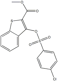 methyl 3-{[(4-chlorophenyl)sulfonyl]oxy}benzo[b]thiophene-2-carboxylate Struktur