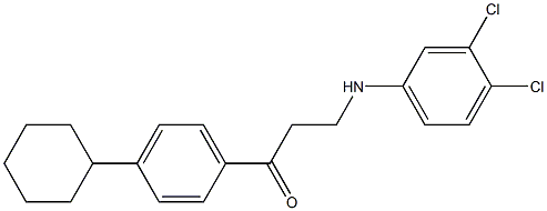 1-(4-cyclohexylphenyl)-3-(3,4-dichloroanilino)-1-propanone Struktur