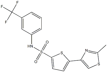 N2-[3-(trifluoromethyl)phenyl]-5-(2-methyl-1,3-thiazol-4-yl)thiophene-2-sulfonamide Struktur