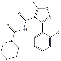 N4-morpholinocarbothioyl-3-(2-chlorophenyl)-5-methylisoxazole-4-carboxamide Struktur