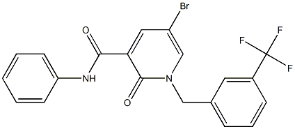 5-bromo-2-oxo-N-phenyl-1-[3-(trifluoromethyl)benzyl]-1,2-dihydro-3-pyridinecarboxamide Struktur