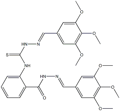 N1-(2-{[2-(3,4,5-trimethoxybenzylidene)hydrazino]carbonyl}phenyl)-2-(3,4,5- trimethoxybenzylidene)hydrazine-1-carbothioamide Struktur