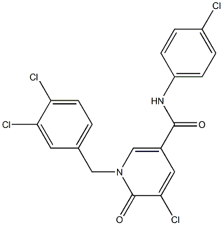 5-chloro-N-(4-chlorophenyl)-1-(3,4-dichlorobenzyl)-6-oxo-1,6-dihydro-3-pyridinecarboxamide Struktur