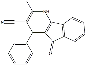 2-methyl-5-oxo-4-phenyl-4,5-dihydro-1H-indeno[1,2-b]pyridine-3-carbonitrile Struktur