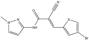 N1-(1-methyl-1H-pyrazol-3-yl)-3-(4-bromo-2-thienyl)-2-cyanoacrylamide Struktur