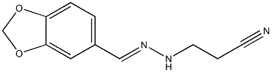 3-[2-(1,3-benzodioxol-5-ylmethylidene)hydrazino]propanenitrile Struktur