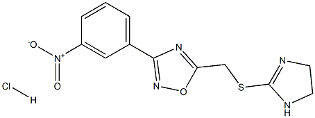 5-[(4,5-dihydro-1H-imidazol-2-ylthio)methyl]-3-(3-nitrophenyl)-1,2,4-oxadiazole hydrochloride Struktur