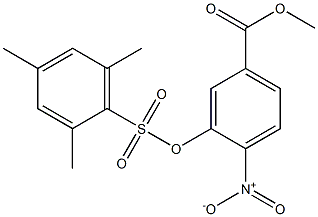 methyl 3-[(mesitylsulfonyl)oxy]-4-nitrobenzenecarboxylate Struktur