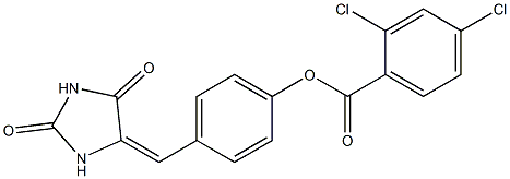 4-[(2,5-dioxotetrahydro-1H-imidazol-4-yliden)methyl]phenyl 2,4-dichlorobenzoate Struktur