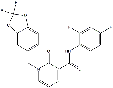 1-[(2,2-difluoro-1,3-benzodioxol-5-yl)methyl]-N-(2,4-difluorophenyl)-2-oxo-1,2-dihydro-3-pyridinecarboxamide Struktur