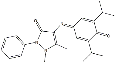 4-[(3,5-diisopropyl-4-oxocyclohexa-2,5-dienyliden)amino]-1,5-dimethyl-2-phenyl-2,3-dihydro-1H-pyrazol-3-one Struktur