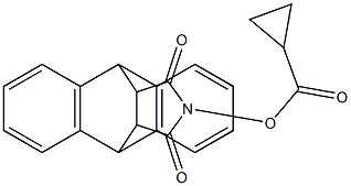 17-[(cyclopropylcarbonyl)oxy]-17-azapentacyclo[6.6.5.0~2,7~.0~9,14~.0~15,19~]nonadeca-2(7),3,5,9(14),10,12-hexaene-16,18-dione Struktur