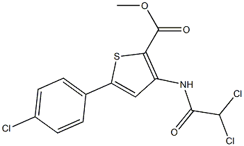 methyl 5-(4-chlorophenyl)-3-[(2,2-dichloroacetyl)amino]thiophene-2-carboxylate Struktur