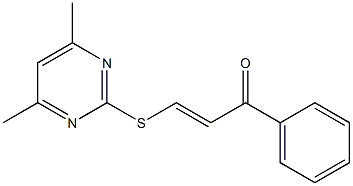 3-[(4,6-dimethylpyrimidin-2-yl)thio]-1-phenylprop-2-en-1-one Struktur