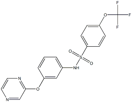 N-[3-(2-pyrazinyloxy)phenyl]-4-(trifluoromethoxy)benzenesulfonamide Struktur