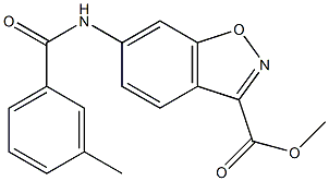 methyl 6-[(3-methylbenzoyl)amino]-1,2-benzisoxazole-3-carboxylate Struktur