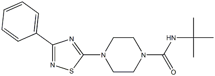 N1-(tert-butyl)-4-(3-phenyl-1,2,4-thiadiazol-5-yl)piperazine-1-carboxamide Struktur