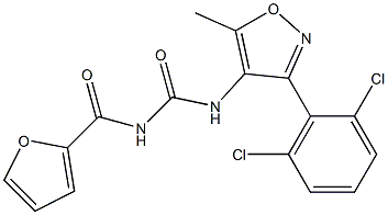 N-[3-(2,6-dichlorophenyl)-5-methylisoxazol-4-yl]-N'-(2-furylcarbonyl)urea Struktur