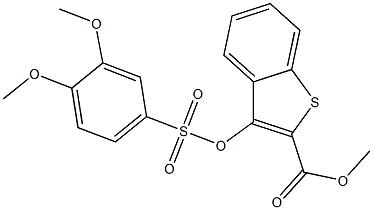 methyl 3-{[(3,4-dimethoxyphenyl)sulfonyl]oxy}benzo[b]thiophene-2-carboxylate Struktur