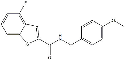 4-fluoro-N-(4-methoxybenzyl)-1-benzothiophene-2-carboxamide Struktur