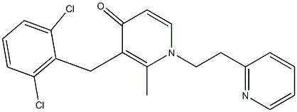 3-(2,6-dichlorobenzyl)-2-methyl-1-[2-(2-pyridinyl)ethyl]-4(1H)-pyridinone Struktur