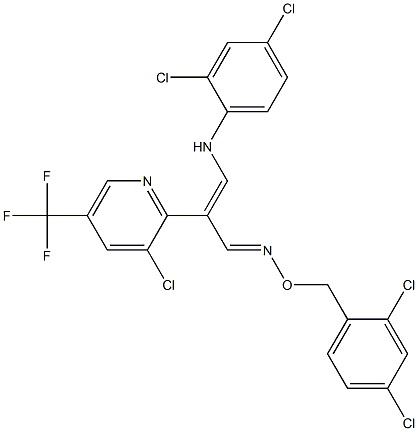 2-[3-chloro-5-(trifluoromethyl)-2-pyridinyl]-3-(2,4-dichloroanilino)acrylaldehyde O-(2,4-dichlorobenzyl)oxime Struktur